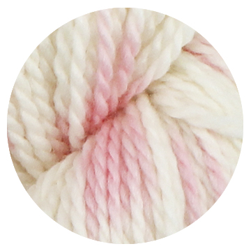 TOFT luxury hand dyed pink and cream yarn in DK